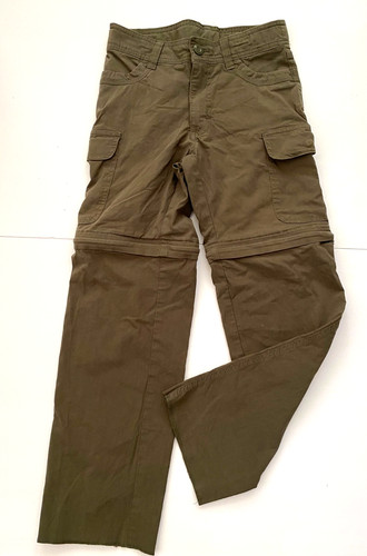 BSA Boy Scouts Uniform Switchback Convertible Zip Pants Green Camp Boy's 8