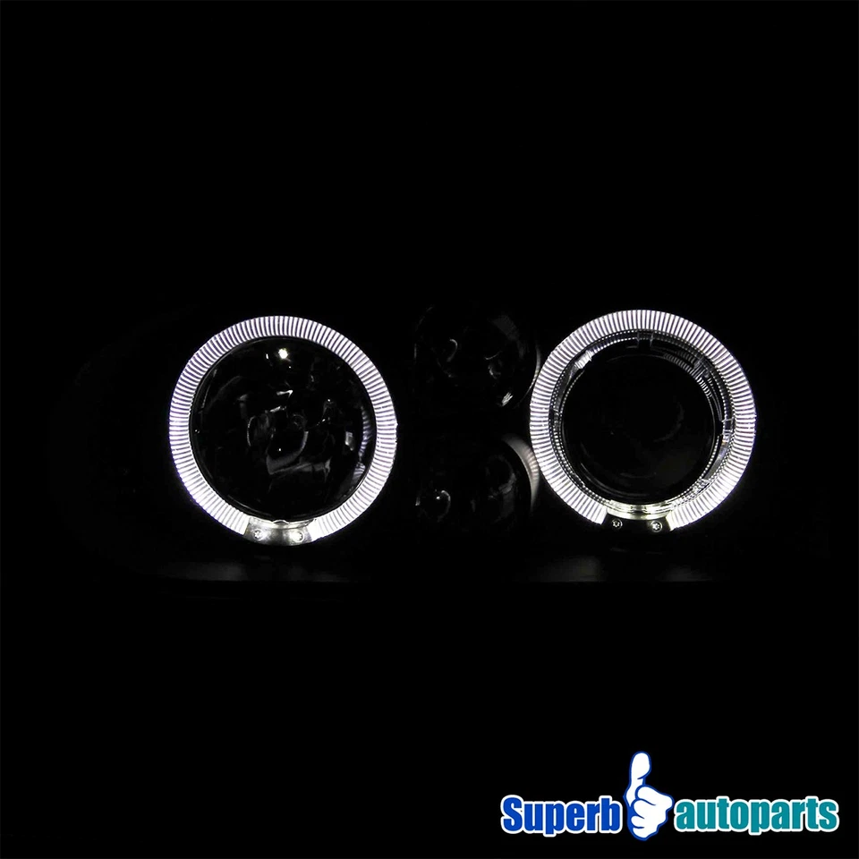 Fits 1993-1998 Volkswagen Golf MK3 Dual Halo Projector Headlights Black Lamps - Imagem 4 de 4