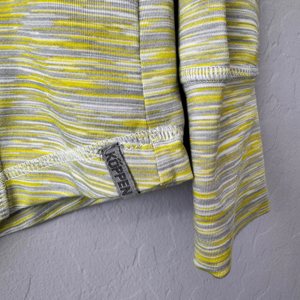 Top deportivo de manga larga Koppen para mujer talla L con agujeros para los pulgares amarillo gris Foto 4 de 4