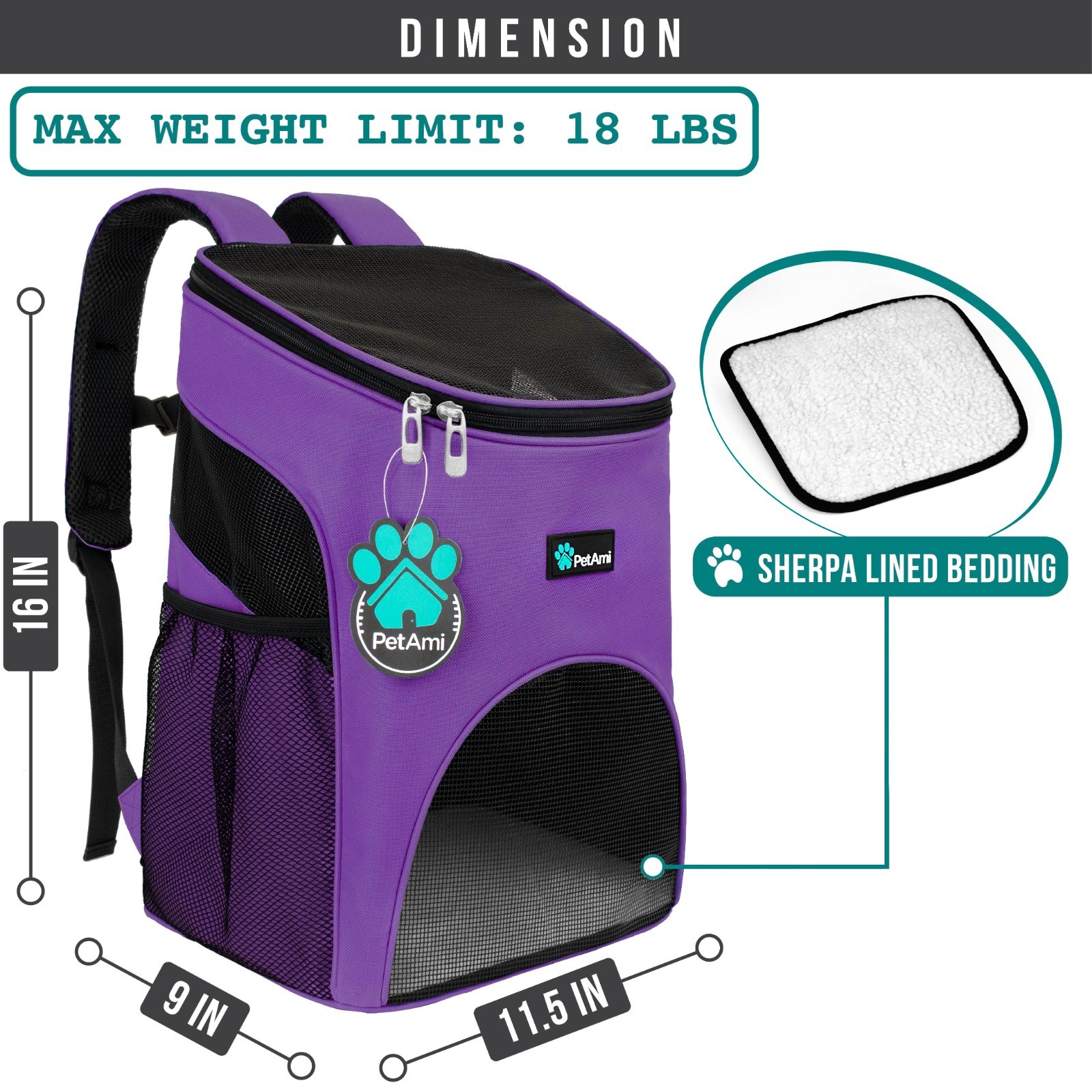Pet Cat Dog Puppy Carrier Travel Backpack Bag for Travel Breathable Mesh Comfort
