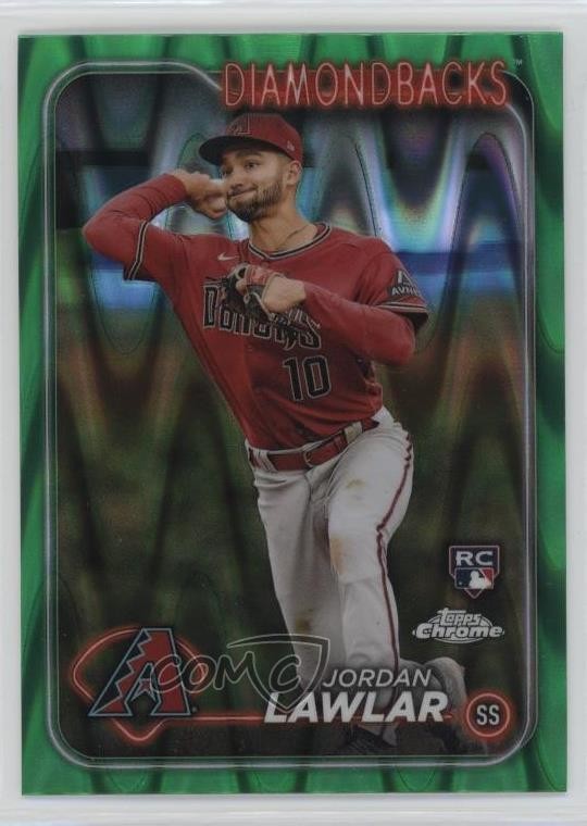 2024 Topps Chrome Green RayWave Refractor /99 Jordan Lawlar #229 3hd