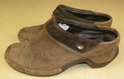 Merrell Drizzle Luxe Wrap Suede Mules Clogs Brown Leather Size 8