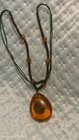 70× Necklace BROWN SCORPION AMBER lucite tear Amber bead — photo 5