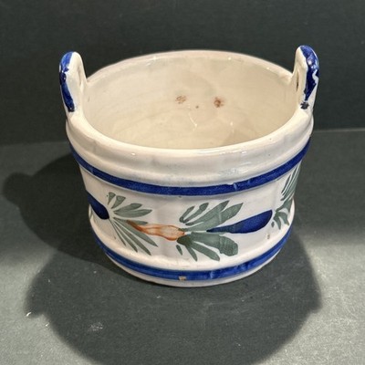 Vintage handbemalt Frankreich Henriot Quimper Fayence Keramik Butter Senftopf