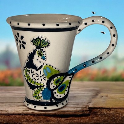 Blue Sky Ceramics Heather Goldmic Peacock Tall 2013 Mug 5 