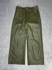 Anthropologie Maeve The Colette Cropped Pants Womens 29 Green High Rise Wide Leg