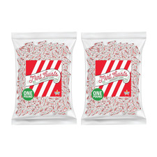 Peppermint Candy Twists Red White Cylinder Mints 2 Lb Individually Wrapped