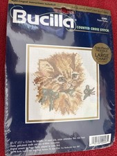 NEW Bucilla PICTURE PURRFECT Counted Cross Stitch Kit CAT 5  X 5  