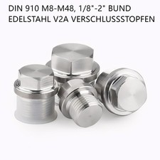 Verschlussschraube DIN 910 M8-M48, 1/8"-2" Bund Edelstahl V2A Verschlussstopfen