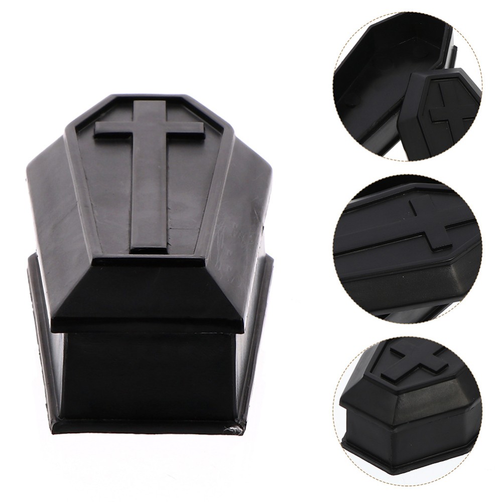 Spooky Set of 2 Large Mini Coffin Boxes for Halloween Candy Decor