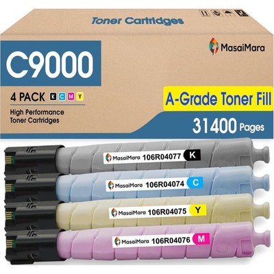 MasaiMara C9000 Toner Cartridges 4 Pack for Xerox 106R04077 106R04074 106R04075