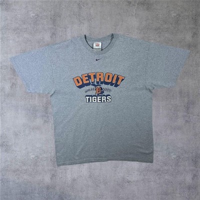 Vintage Nike Team MLB Detroit Tigers Baseball Grafik grau T-Shirt Large XL