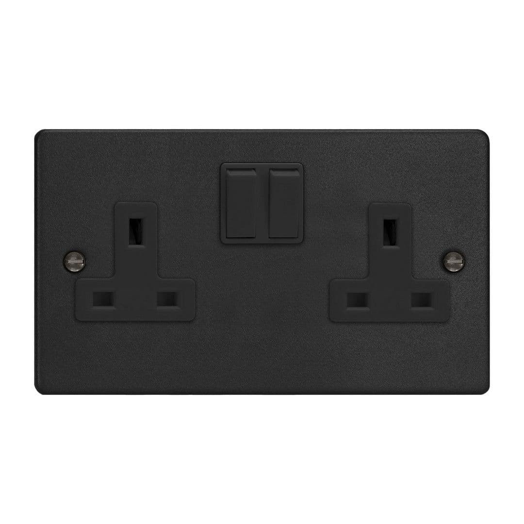 Varilight XDE5B.MB Essential Matt Black 2 Gang 13A DP Switched Socket