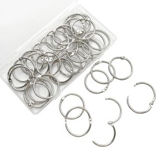 1.5Inch 38 Pack Loose Leaf Binder Rings, Nickel Plated Steel silver