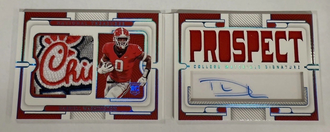 Darnell Washington Panini National Treasures Collegiate College Materials Signatures #DAW Bowl Logo 1