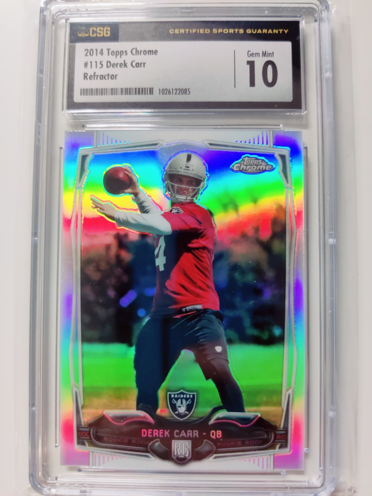2014 Topps Chrome - Derek Carr #115 Refractor (RC)