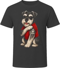 Miniature Schnauzer Dog I Love Mom Tattoo Funny Dog Lover Gift T Shirt