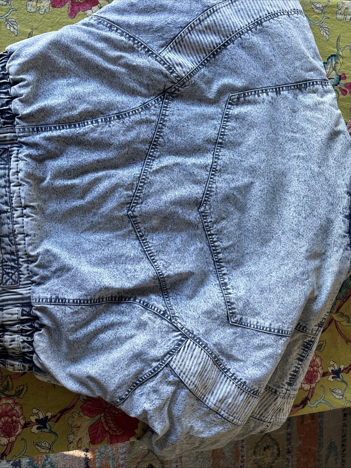 VTG! East West Med Acid Wash Denim Quilted Jacket 80’s 90’s Retro MINT! image 8