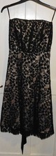 F & F  BLACK LACE STRAPLESS DRESS  FULLY LINED IN NUDE MATERIAL  SIZE 16 BN