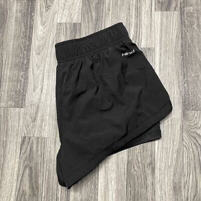 HIND Stretch Waist Black Lined Activewear Running Shorts Women's Size Medium