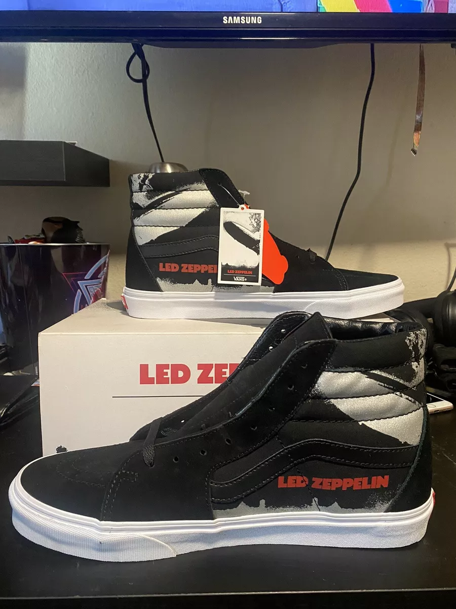 Vans x Led Zeppelin Sk8 Hi Black True White Size 12 Mens New With Box t Shirt