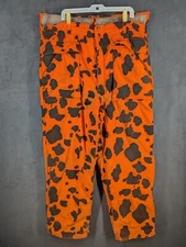 Mount’n Prairie Pants Large Blaze Orange Duck Insulated Camo Hunter Vtg