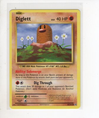 DIGLETT XY EVOLUTIONS SET POKEMON CARD 55/108 LP | eBay