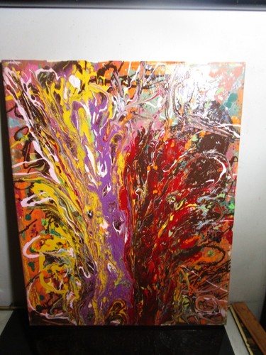 acrylic painting abstract 16x20 canvas musk yai - Picture 6 of 6