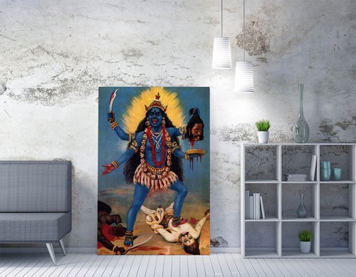 RAJA RAVI VARMA, KALI -CANVAS WALL ARTWORK PIC PRINT - Picture 2 of 2