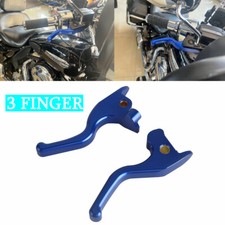 New Blue Adjustable Hand Brake Clutch Lever For HarleyTouring Street Glide FLHX