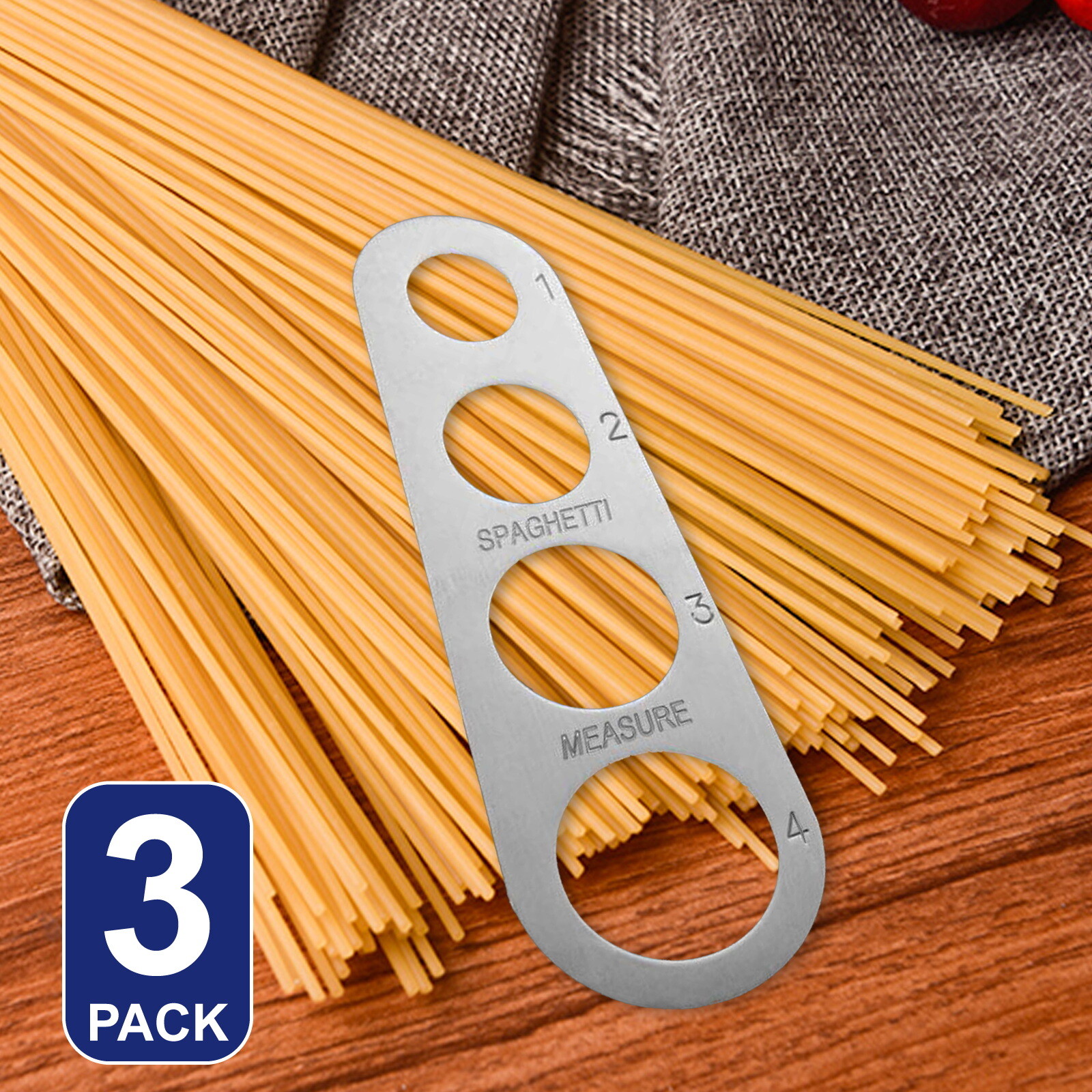 3X Pasta Spaghetti Serving Size Stainless Steel Noodle Measuring Tool