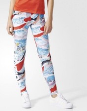 Adidas Originals Trefoil Linear Summer Beach AOP Women  s Leggings Pants Sz. M