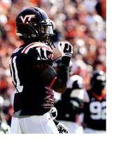 KENDALL FULLER VIRGINIA TECH HOKIES SIGNED 8X10 PHOTO W/COA #1