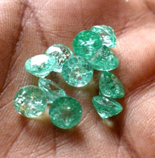 Lote redondo esmeralda verde colombiana natural de 6 mm 10 piezas piedras preciosas sueltas certificadas