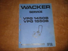 Wacker VPG 1450B Plate Compactor Shop Service Repair Parts Catalog Manual