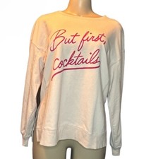 Wildfox But First Cocktails Women  s  Size L  Sweatshirt Pink