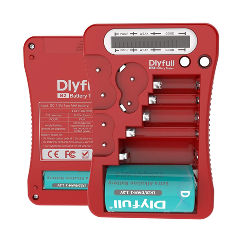 Battery Tester, LCD Display Universal Battery Checker for AA AAA C D 9V CR2032 C