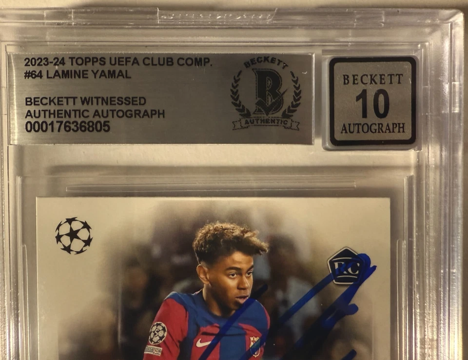 2023-24 Topps UCC #64 Lamine Yamal Signed Rookie RC Beckett BAS Auto 10 - Image 3 of 3