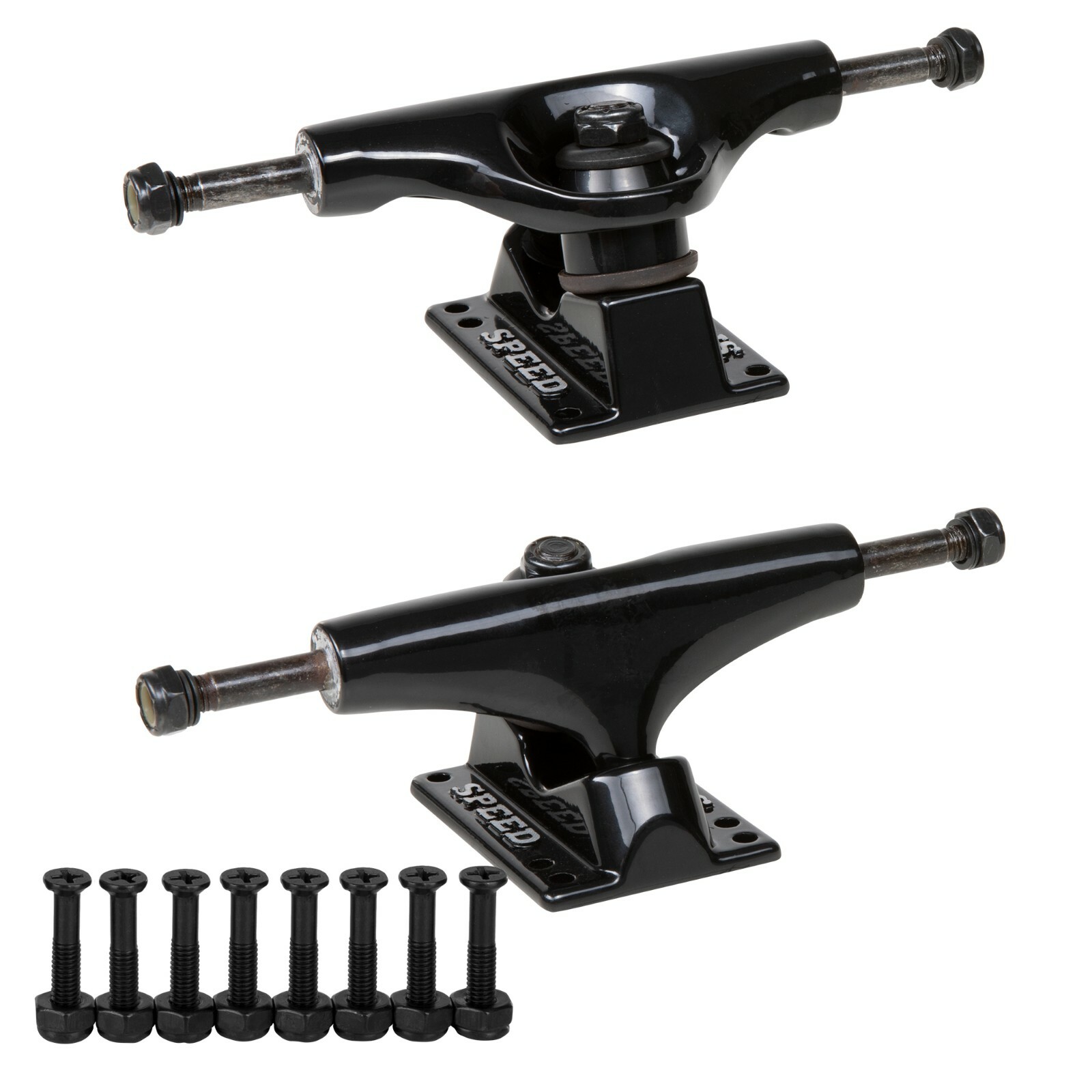 Cal 7 Black 4.5" Skateboard Trucks with 1" Black Hardware 