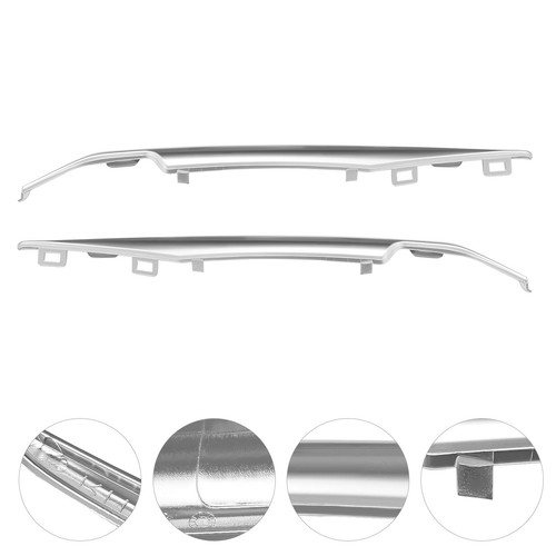 Silver Front Left+Right Bumper Trim Set For 2015-2020 Cadillac Escalade Fits ESV - Picture 4 of 11