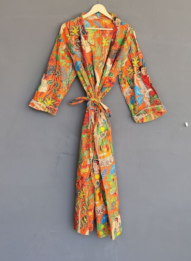 orange dressing gown womens Orange Bathrobe