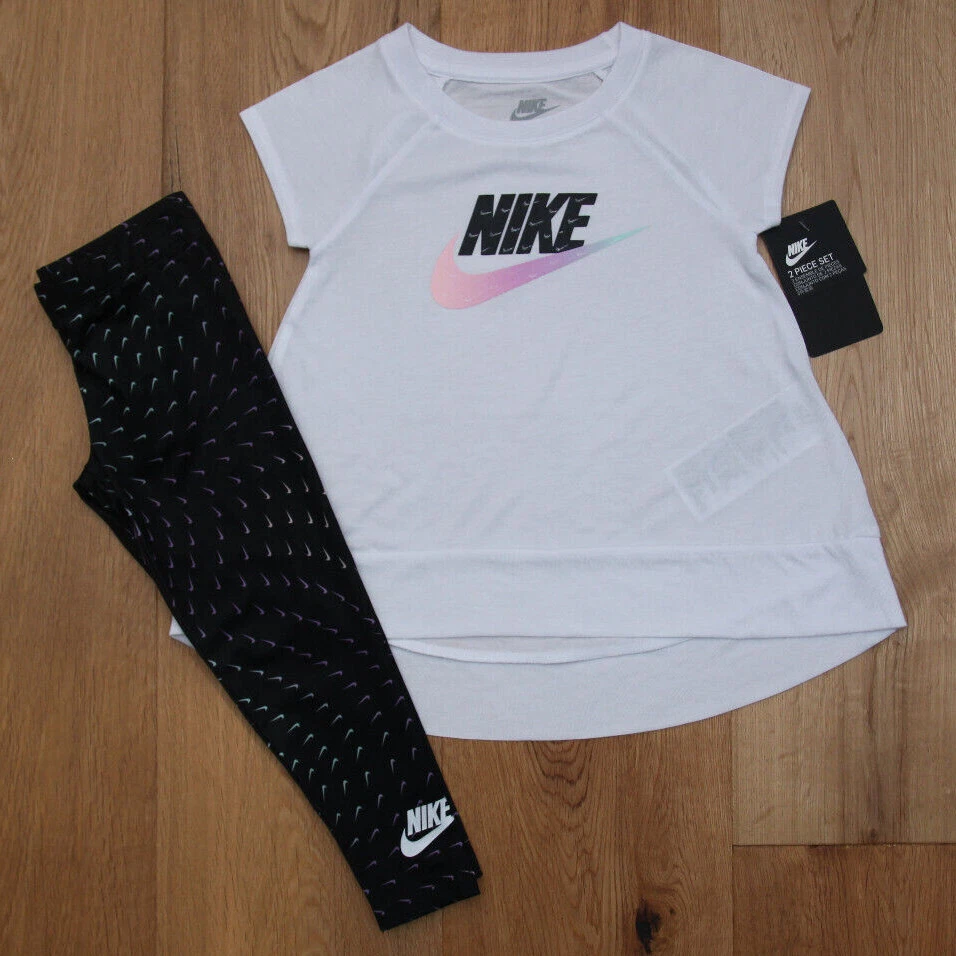 Nike Little Girls T-Shirt and Leggings Set ~ White, Black & Pastels ~