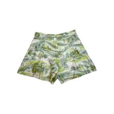Vintage 1970s printed, high waisted cotton shorts. Size 6