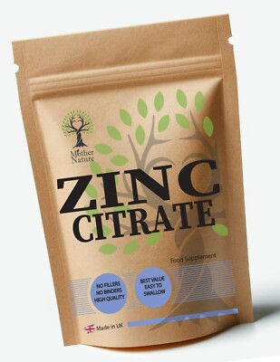 Zinkcitrat 280mg Kapseln hochfestes Zinkpulver natürliche Nahrungsergänzung vegan