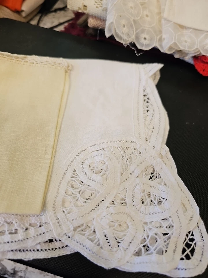 Cutter Craft лот из 11 крючком края / кружева / бахромы / шелк / Plaids/плетеный винтажный - Изображение 2 из 4