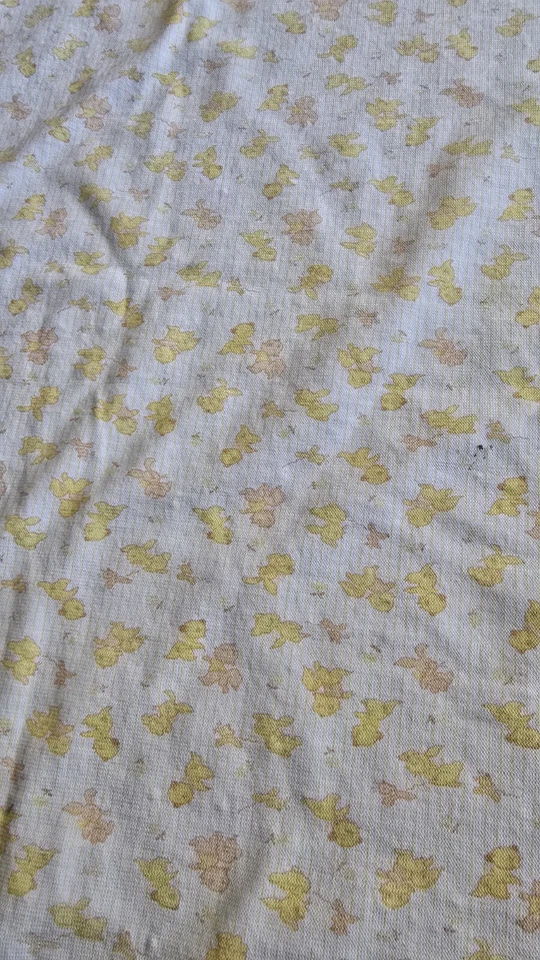 Manta de recepción vintage Carters algodón amarillo rayas conejito ardilla bebé Lovey Foto 2 de 4