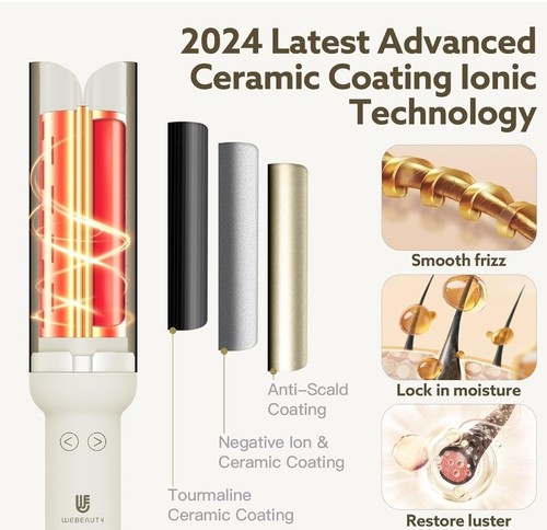 Rotating Curling Iron Hair Curler Anti-Scald Automatic Curling Wand 1.25 Inc... - Picture 3 of 6