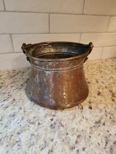 Vintage Copper And Tin Cauldron