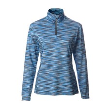 Stretch Mid Layer Golf Top Zip Neck Ocean Spray Blue Multi Dash Print S,M,L,XL