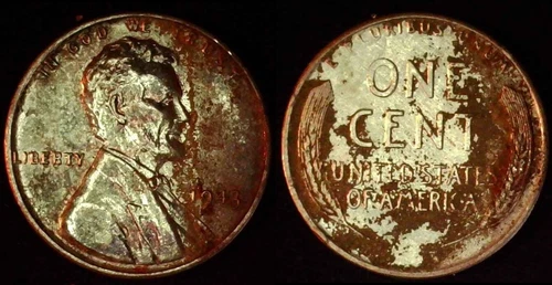 1943 P LINCOLN WHEAT CENT (ZINC CLAD STEEL) (CIRCULATED)-1